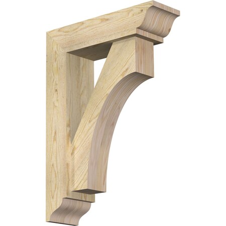 Ekena Millwork Westlake Traditional Rough Sawn Bracket w/ Offset Brace, Douglas Fir, 6"W x 20"D x 28"H BKT0604X20X28WTL01RDF